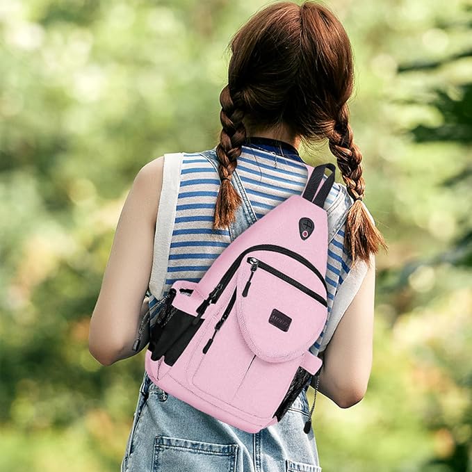 MOSISO Sling Backpack, Canvas Crossbody Hiking Daypack Bag - Image 5