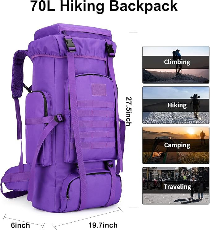 Hiking Backpack for Men 70L/100L Camping Backpack Military Rucksack Molle 3 - Image 3