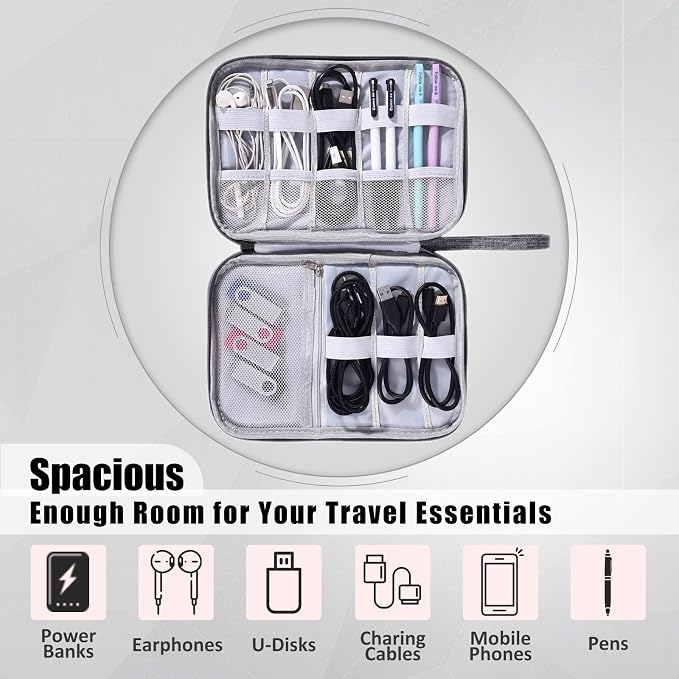 CILLA Travel Cord Organizer Case, Portable Waterproof Storage Bag - Image 3
