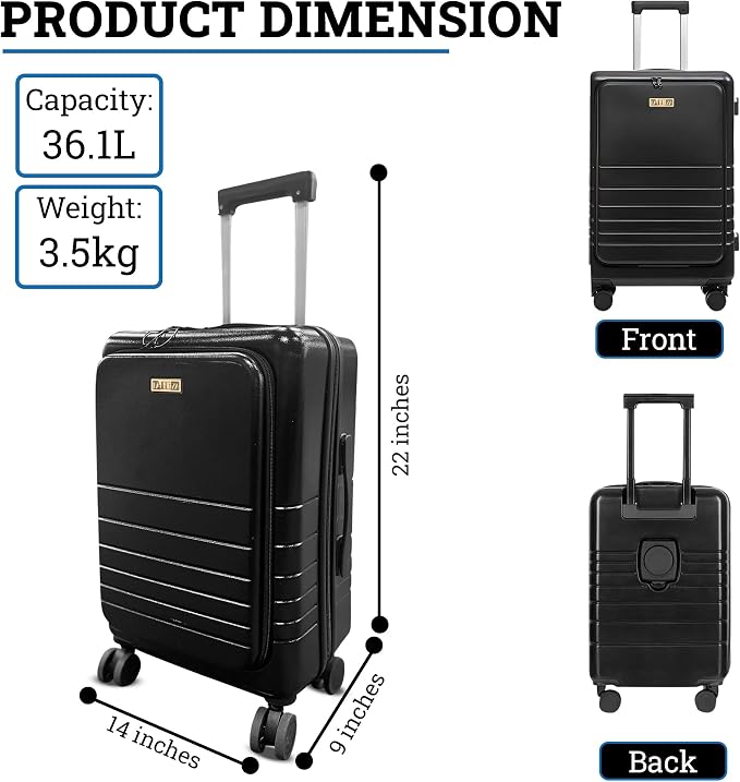 20 Inch Hardside Carry On Luggage - Image 3