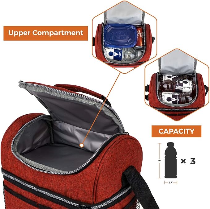 OPUX Lunch Box For Men Women, Insulated Large Lunch Bag Adult Work, Double - Image 8