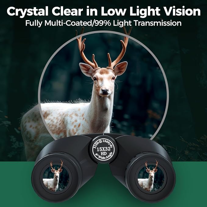 15x32 Compact Binoculars for Adults and Kids, High Power Lightweight Small - Image 3