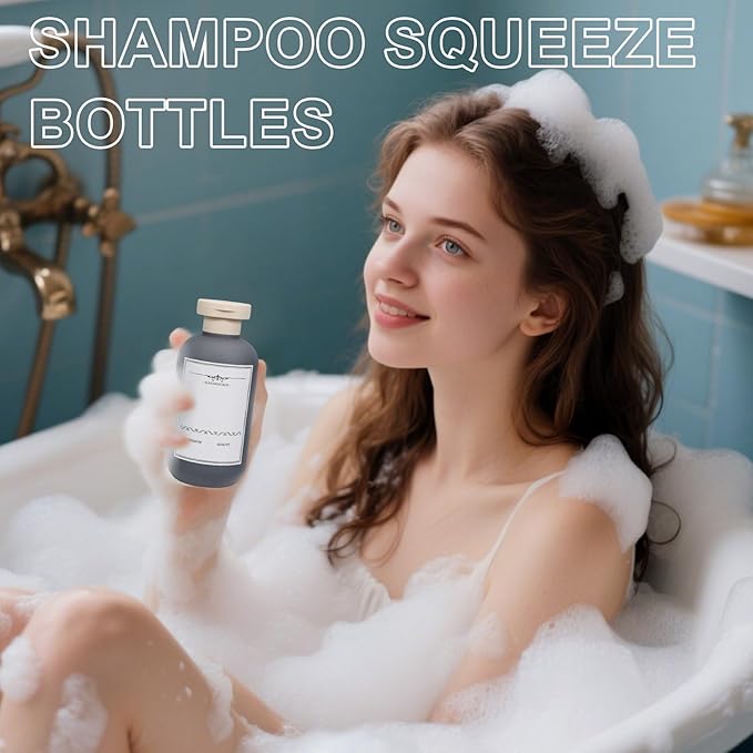 ASEVAT 6.7oz Refillable Plastic Travel Shampoo Bottles, Empty Travel Shampoo - Image 3