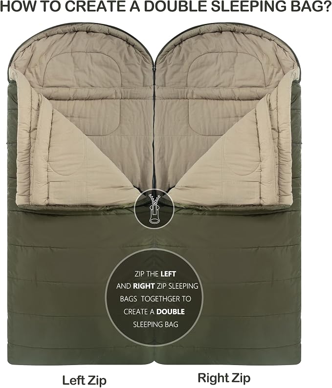 0 Degree Sleeping Bag 100% Cotton Flannel XXL - Image 5