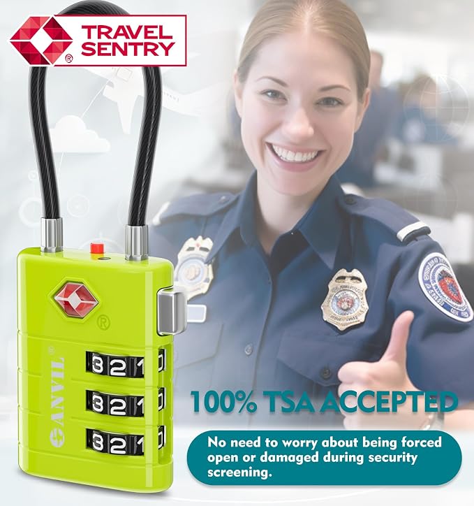 ANVIL TSA Approved Luggage Locks – High Security TSA008 Combination Travel Locks - Image 8