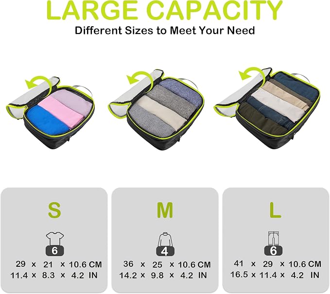 Cipway Mesh Compression Packing Cubes, Ultralight See Through Luggage Organizer - Image 5