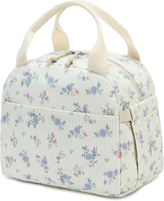 Bluboon Lunch Bag for Women Men Cute Corduroy Lunch Tote Bags Reusable by BLUBOON