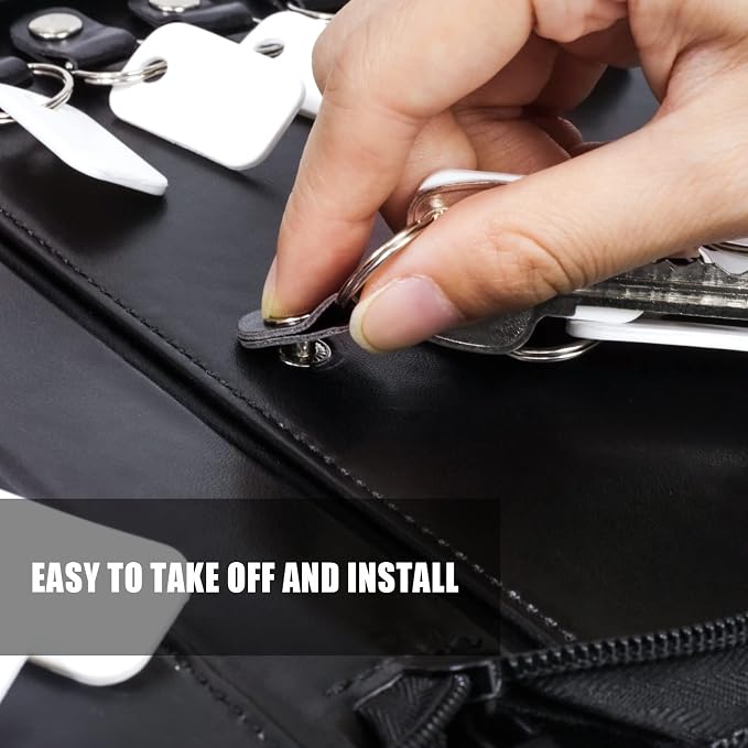 Portable Zippered Key Case, Leather Key Organizer - Image 4