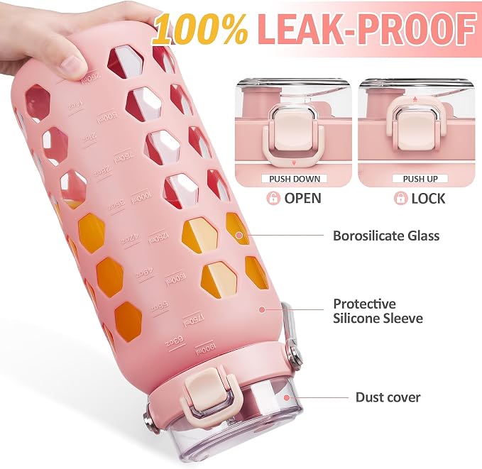 MUKOKO 64oz Glass Water Bottles - Image 4