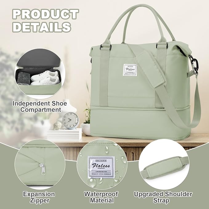 Travel Duffel Bag, Sports Tote Gym Bag, Shoulder Weekender Overnight Bag - Image 4