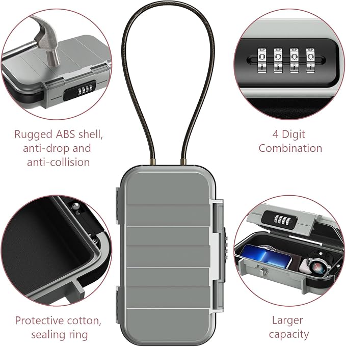 LOFICOPER Portable Safe Box, 4 Digit Combination Security Case, Waterproof - Image 3