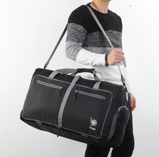 Bago Foldable Duffel Bags for Traveling Women & Men - 60L Medium Packable - Image 2