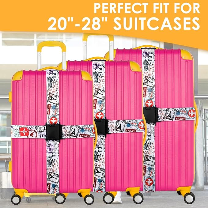 Adjustable Travel Luggage Strap Suitcase Belt Travel Bag Accessories 1.96 in W - Image 3