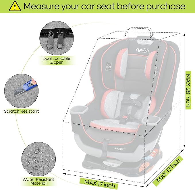 Padded Car Seat Travel Bag for Airplane, Heavy Duty Backpack for Air Travel - Image 2