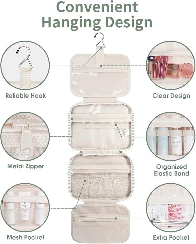 Narwey Striped Hanging Toiletry Bag - Image 3