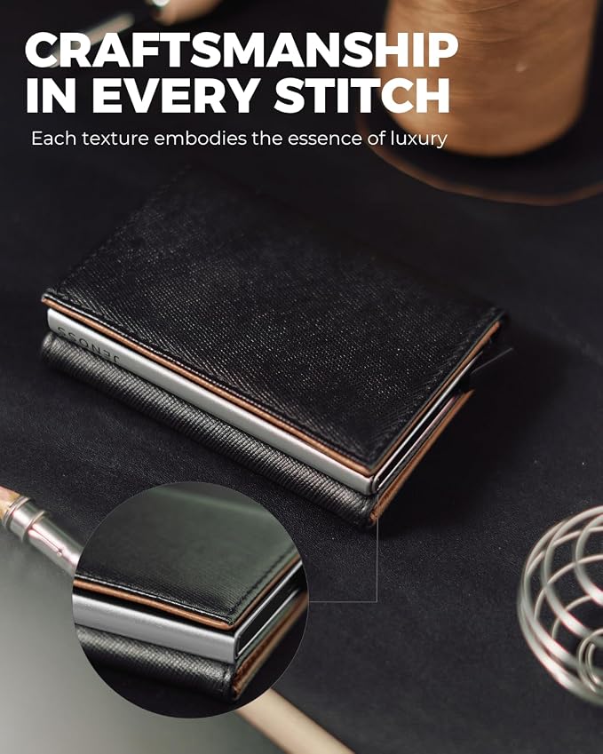 Jenoss Smart Wallet For Men: Full Grain Leather, Handcrafted, Slim RFID - Image 4