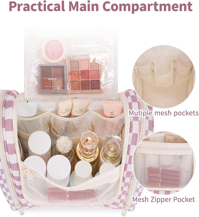 Narwey Hanging Toiletry Bag for Women Travel Makeup Bag Organizer Toiletries - Image 3