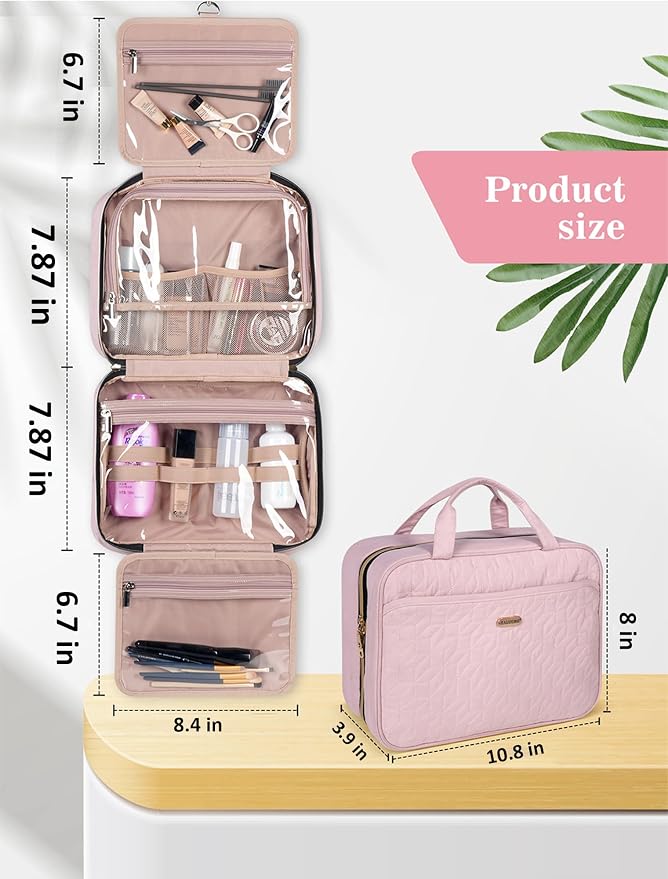 Pink Toiletry Bag, Makeup Organizer, Travel Bag - Image 2