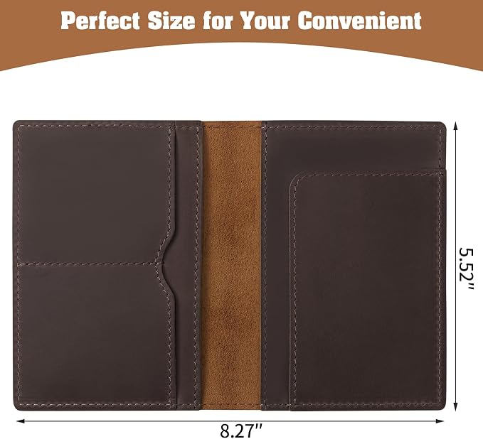 Jack&Chris Leather Passport Holder, Handmade Passport cover, Travel Wallet - Image 3