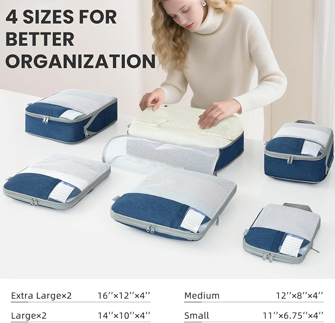 8 Set/6 Set/4 Set Compression Packing Cubes - Image 6