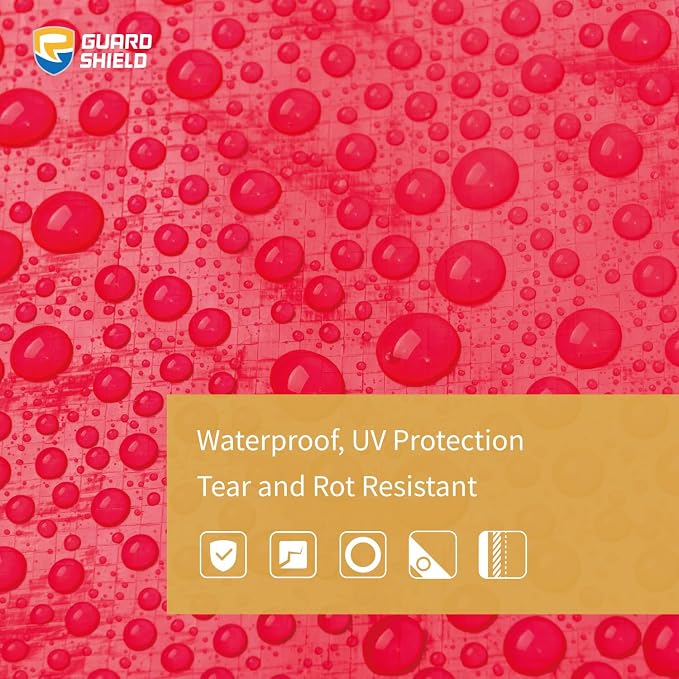 GUARD SHIELD Red Tarp 10x12 Feet Tarps High Visibility Outdoor Poly Cover - Image 5