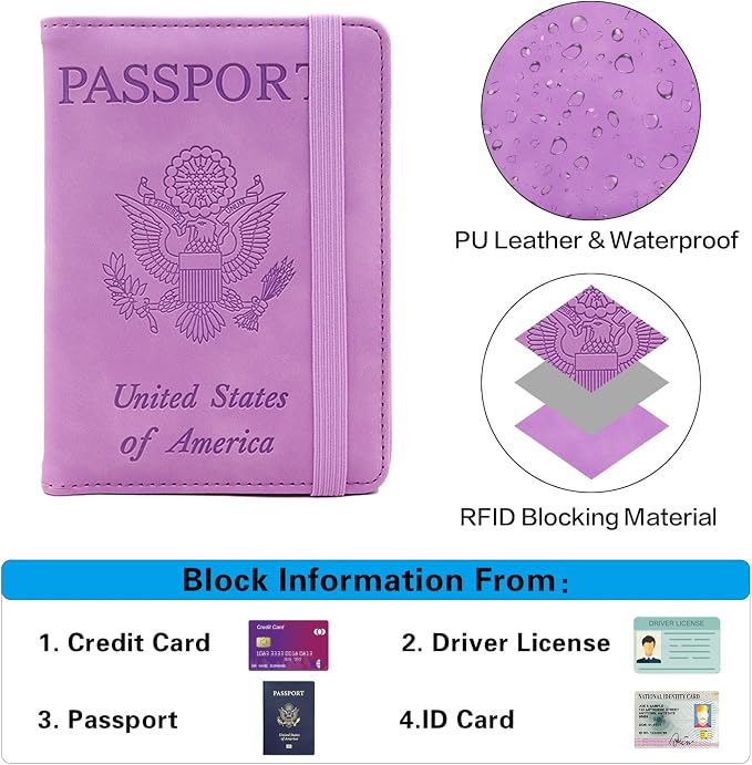Melsbrinna Premium Leather Passport Holder Covers Case, Waterproof Rfid - Image 5