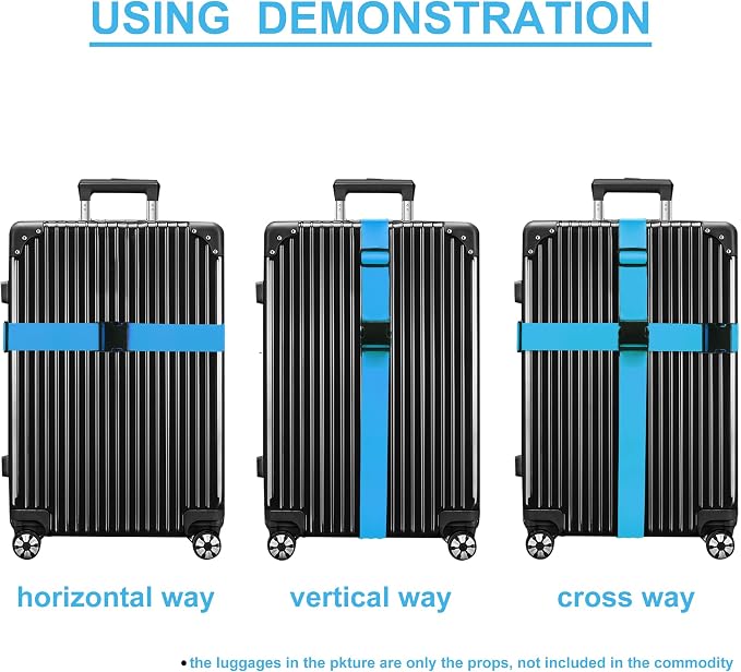 Luggage Straps for Suitcases TSA Approved Travel Belt 4 Pack by Chelmon - Image 5