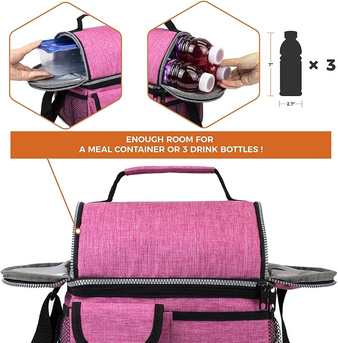 opux Lunch Bag Women Insulated, Adult Lunch Box Cooler, Lunch Box - Image 7