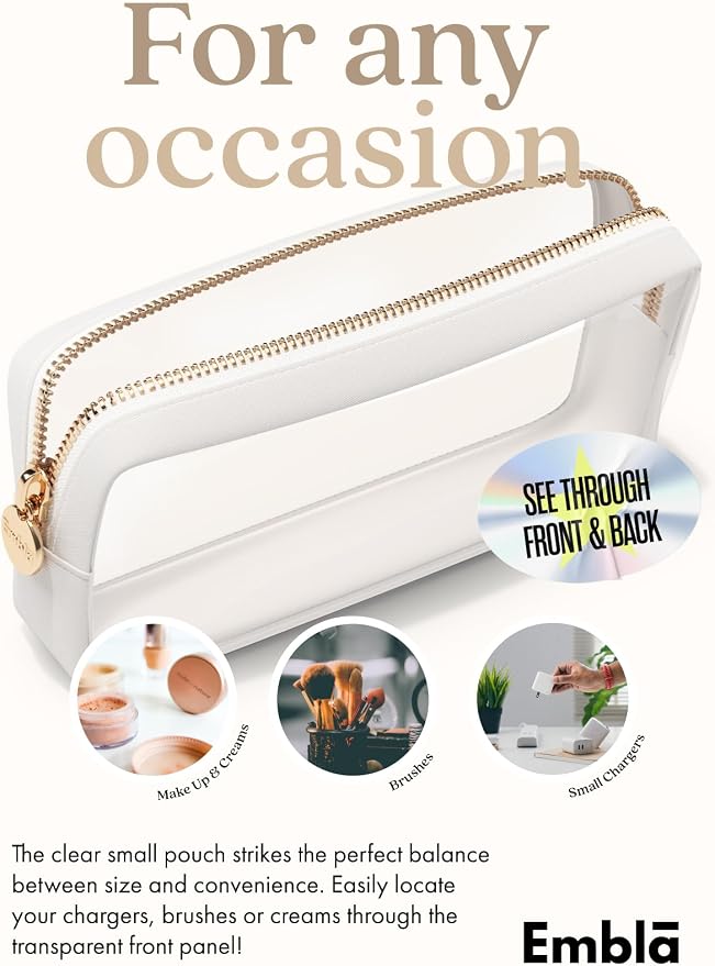 Clear Makeup Bag Zipper Pouch, Transparent Cosmetic Case Organizer, TSA - Image 4