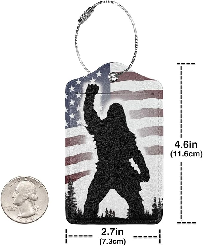 American Flag Leather Luggage Tag - Image 4