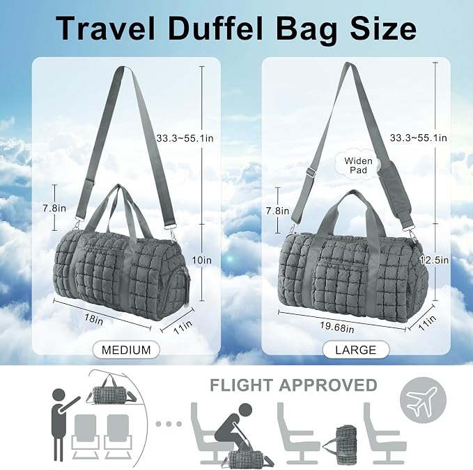 Quilted Travel Duffle Bag Gym Bag - Image 2