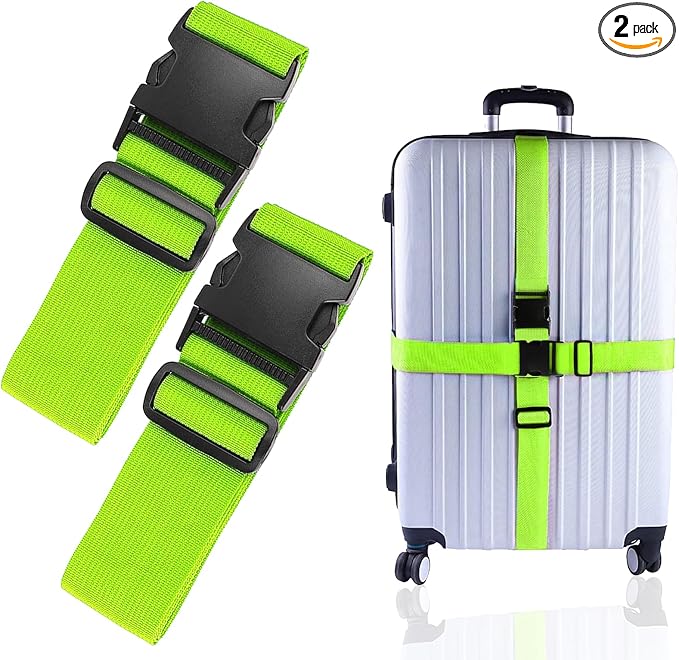 2Pcs Luggage Straps for Suitcase Travel Accessories TSA Approved, 80In Long by Ajmyonsp