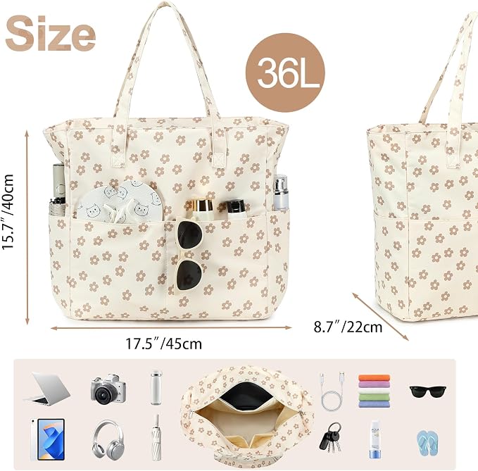 Beach Pool Bags Tote for Women Ladies Large Gym Tote Carry On Bag - Image 3