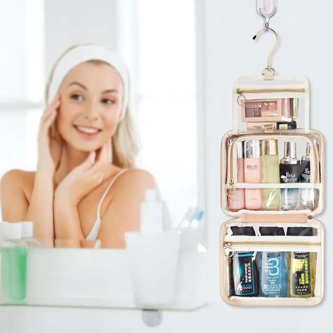 CUBETASTIC Clear Makeup Bags, Travel Make Up Organizer Storage Case, Hanging - Image 6