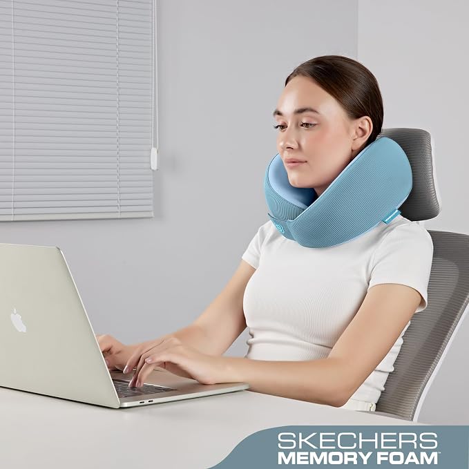 Skechers Women's Memory Foam Neck Pillow, Comfortable & Breathable Travel Pillow - Image 4