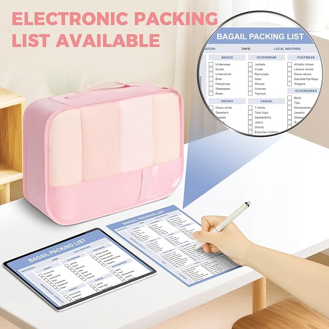 BAGAIL 9 Set Packing Cubes Luggage Packing Organizers - Image 3