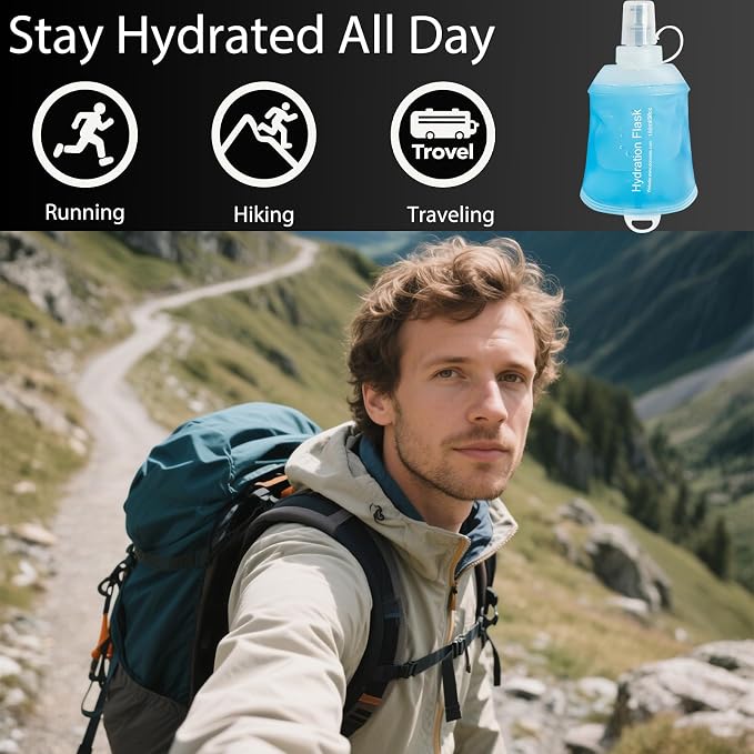 CLINTT 500ml Soft Flask, Foldable Running Water Bottle, TPU Folding Soft Water - Image 5