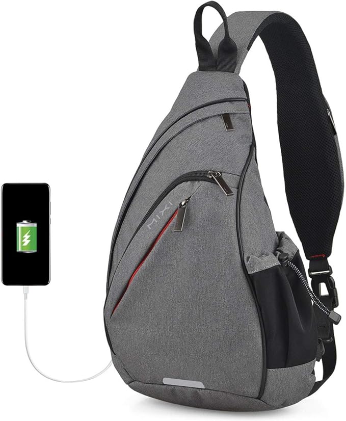 mixi Sling Bag Men Backpack Unisex One Shoulder Bag Hiking Travel Backpack by MIXI