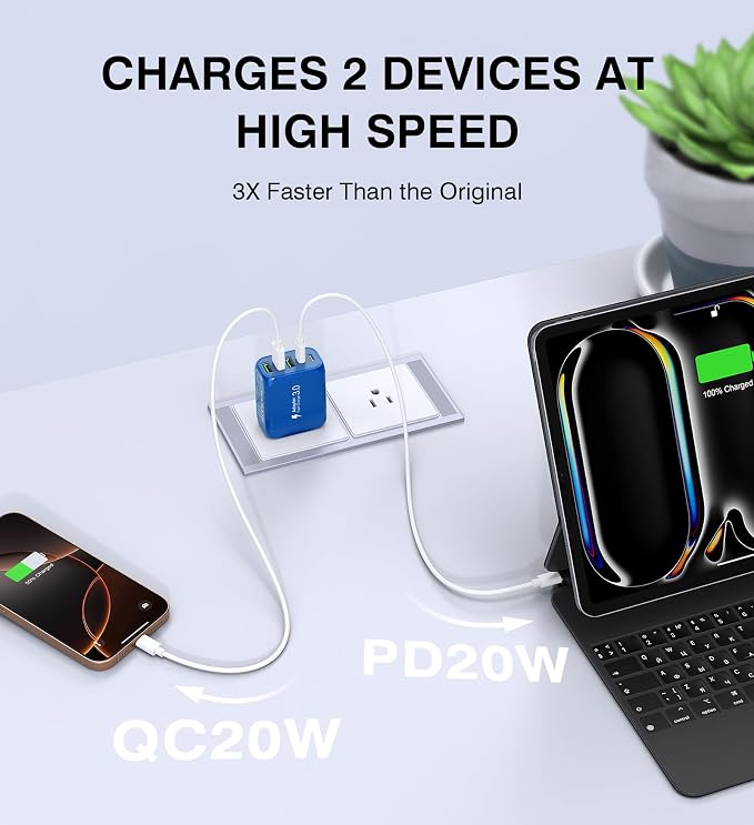 50W USB C Wall Charger Block, 5-Port C Charger Fast Charging Block PD Power - Image 6