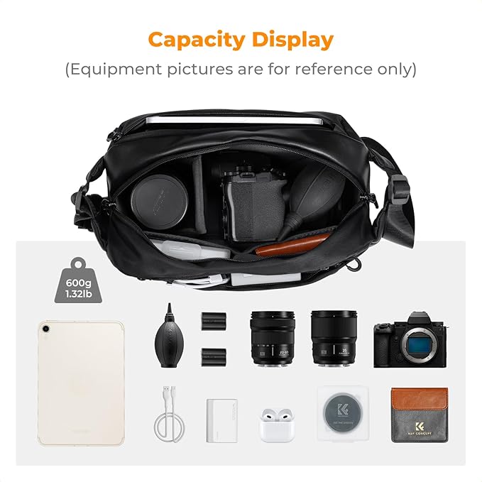 K&F Concept 2 in 1 Sling Bag Everyday Shoulder Bag & Multifunction Photography - Image 2