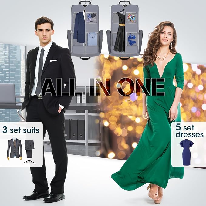 RAINSMORE Garment Bags for Travel Carry On Garment Bag for Hanging Clothes - Image 8