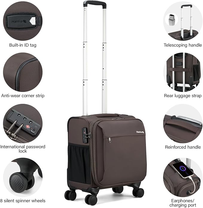 Hanke 16 Inch Underseat Carry On Luggage - Image 4