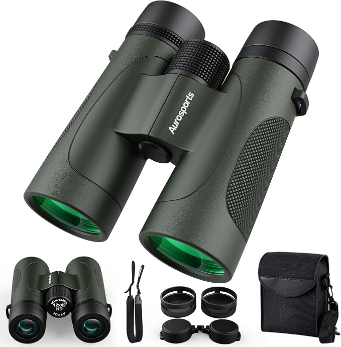 12x42 Binoculars for Adults High Powered: Waterproof HD Bird Binoculars by aurosports