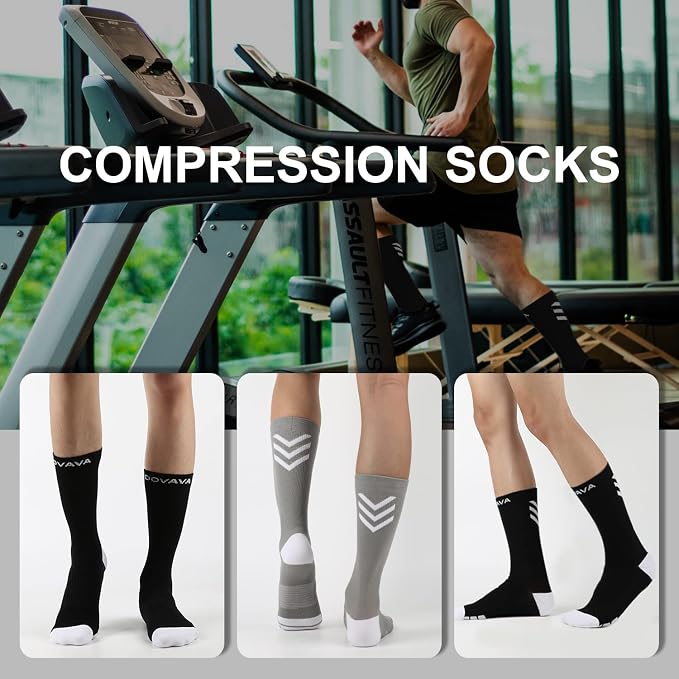 DOVAVA Dri-tech Compression Crew Socks, Comfort Boost Circulation - Image 2