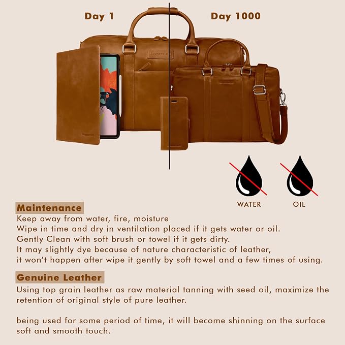 Handmade Leather Backpack for Men and Women, 15.6 Inch Laptop Bag, Genuine - Image 8