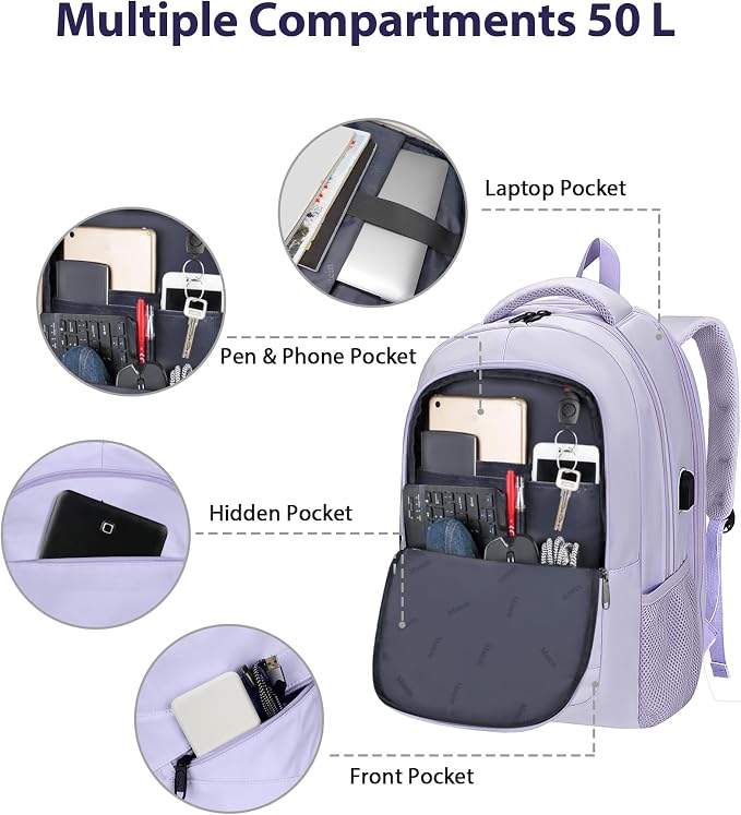 MATEIN Extra Large Laptop Backpack Women, 50 L Carry On Work Travel Bag - Image 7