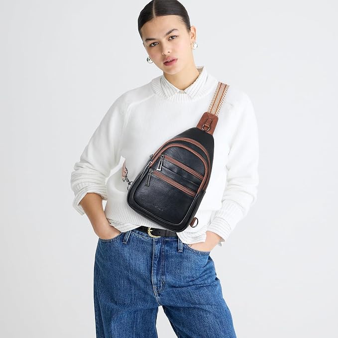 Sling Bag for Women Crossbody Fanny Pack Belt Bag Sling Purse Vegan Leather - Image 8