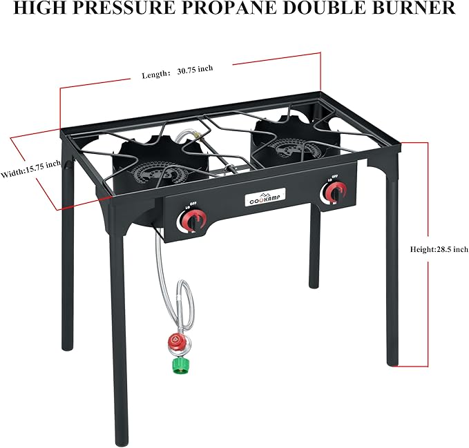 High Pressure Double Propane Burner Outdoor Camping Stove - Image 2