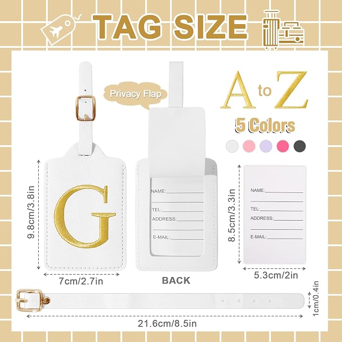 Personalized Initial Luggage Tags - Image 2