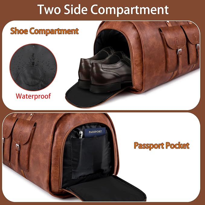 Garment Bag for Travel, Convertible Carry on Garment Duffel Bag for Men 3Pcs - Image 6